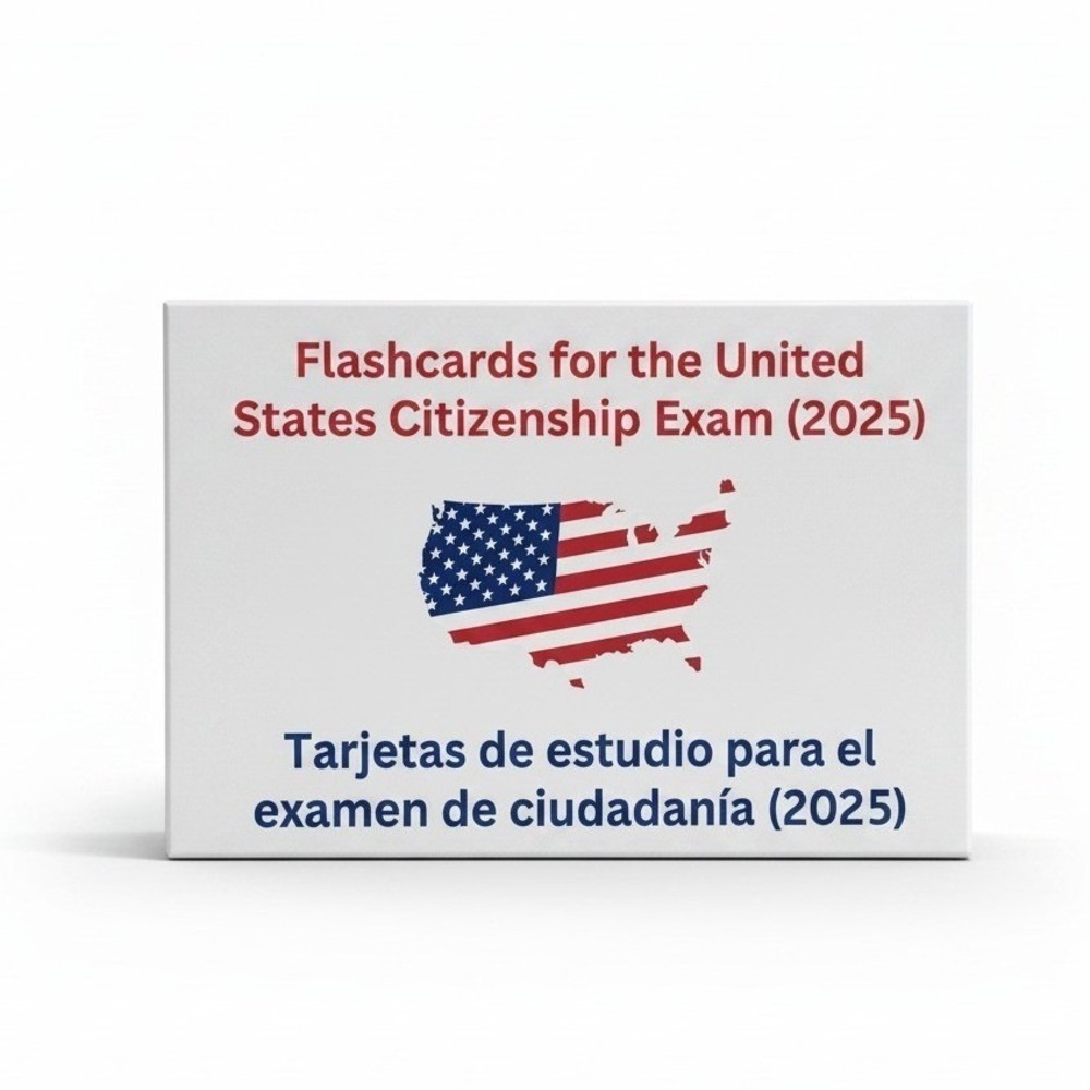 US Citizenship Exam Flashcards 2025 Bilingual Study Set‎ Unisex Academic Spanish